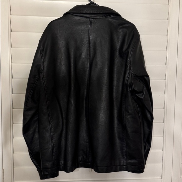 Dockers Faux Leather Jacket Men’s XL Quilt Lined Full Zipper - Picture 5 of 9
